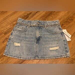 NWT PacSun Denim Mini Skirt w/embellishments size 25